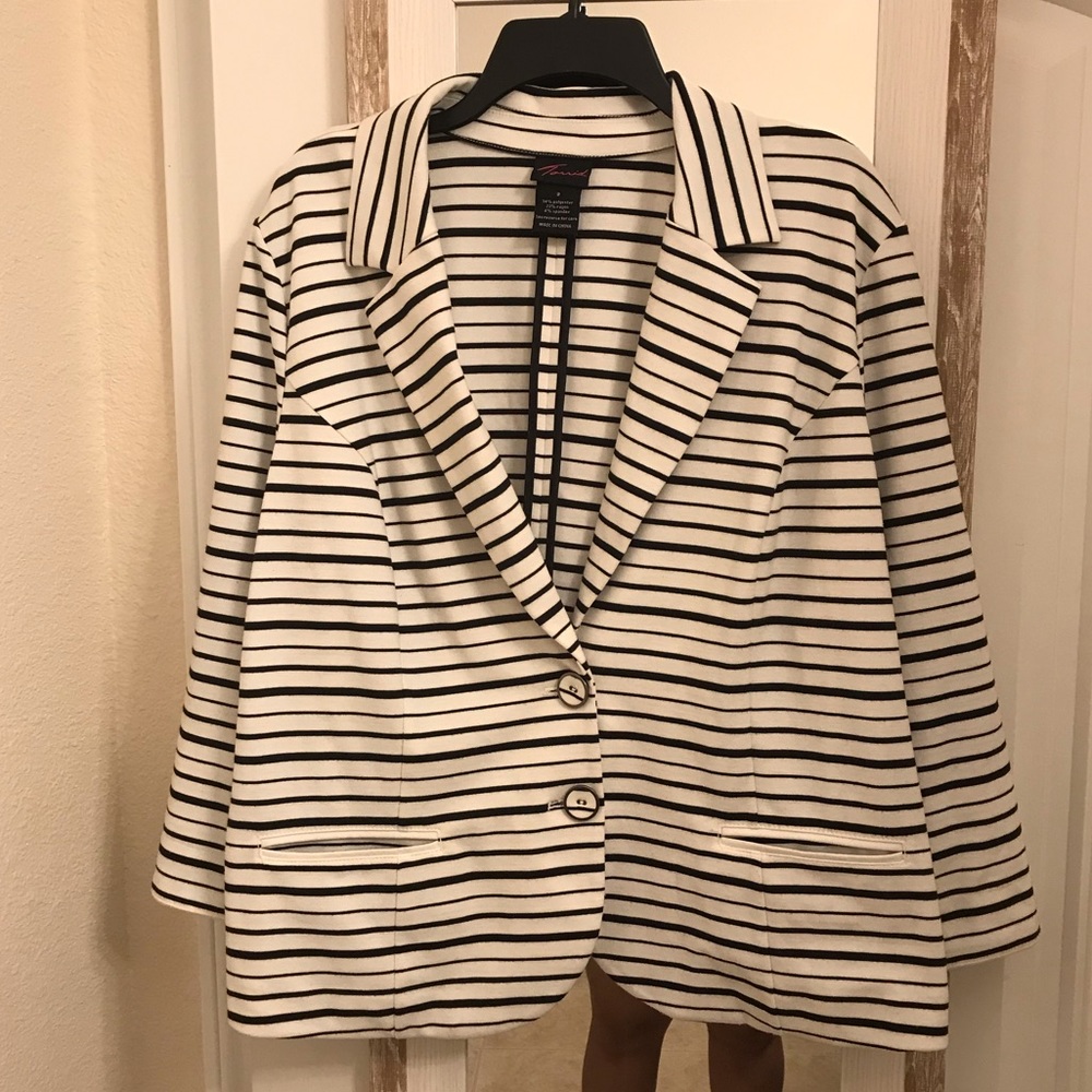 Black and White Stripe Blazer